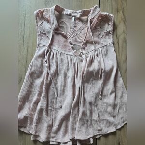 Free People Westerm Romance Mesh Embroidered Boho Tank - Size XS